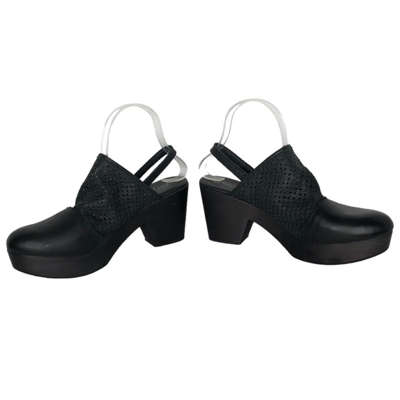 Free People Logan Perforated Leather Wooden Platform Clogs - Picture 8 of 12